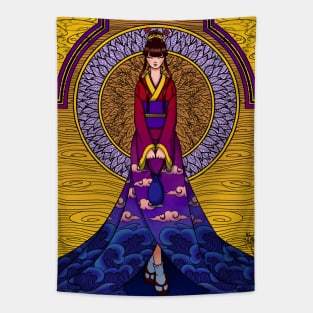 Girl Wearing Kimono Tapestry