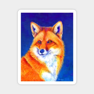 Vibrant Flame Red Fox Magnet