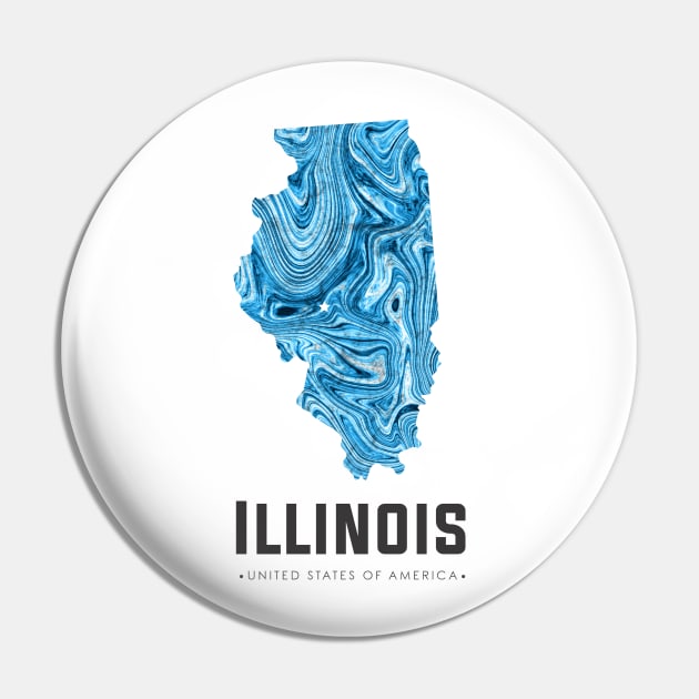 Illinois state map abstract blue Pin by StudioGrafiikka