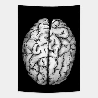 Brain human anatomy,vintage style, mental, watercolor Tapestry