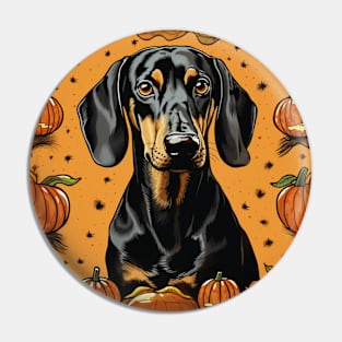 Black and Tan Coonhound Dog Halloween Pin