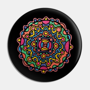Brightly Colored Mandala Pin