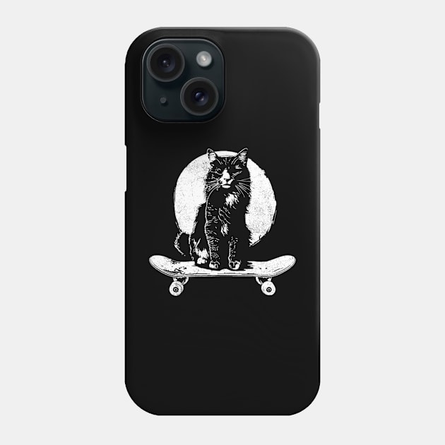 Retro Vintage Pet Animal Skateboard Cat Phone Case by MManoban