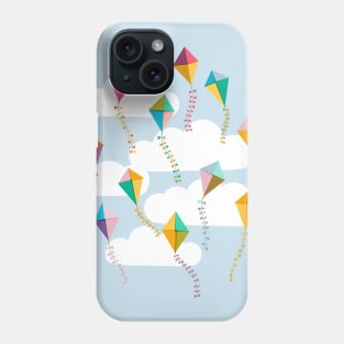 Flying Kites {Sky} Blue Sky and Clouds Phone Case