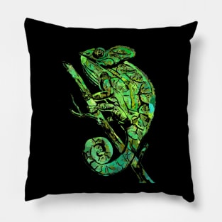 Very Green Chameleon Pillow