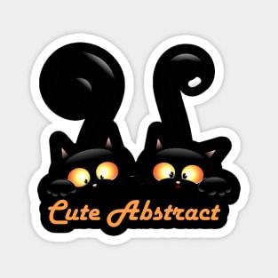 Cute Abstract One Two Three American Cat Kitty Magnet