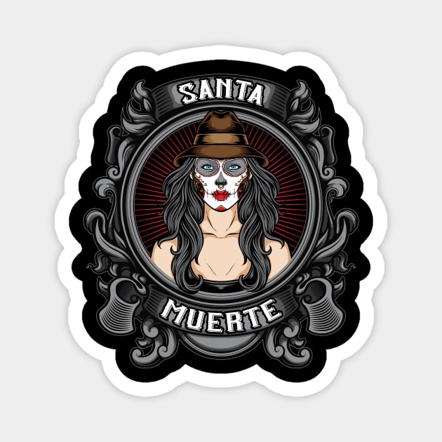 Santa Muerte Sugar Skull Magnet by Foxxy Merch