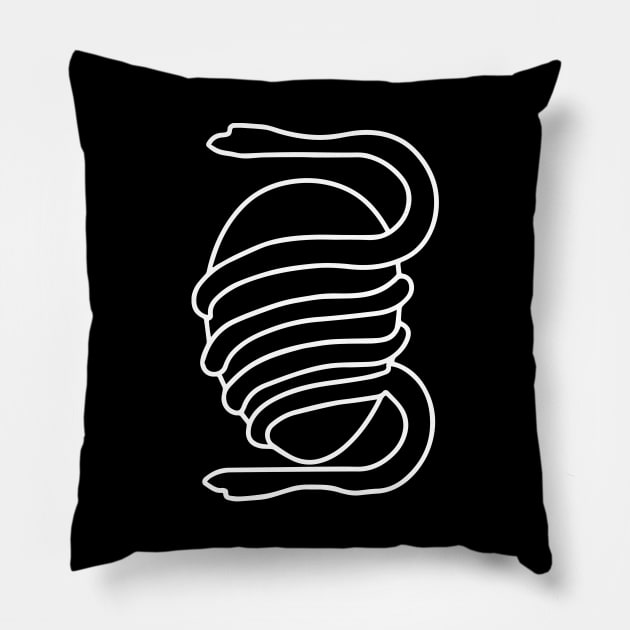 Death Grips Snake Egg Logo Minimalistic Black Pillow by Irla