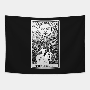 XIX. The Sun Tarot Card | Black and White Tapestry