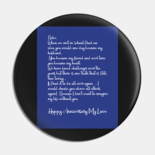 ANNIVERSARY GREETING CARD COUPLE MET IN SCHOOL Pin