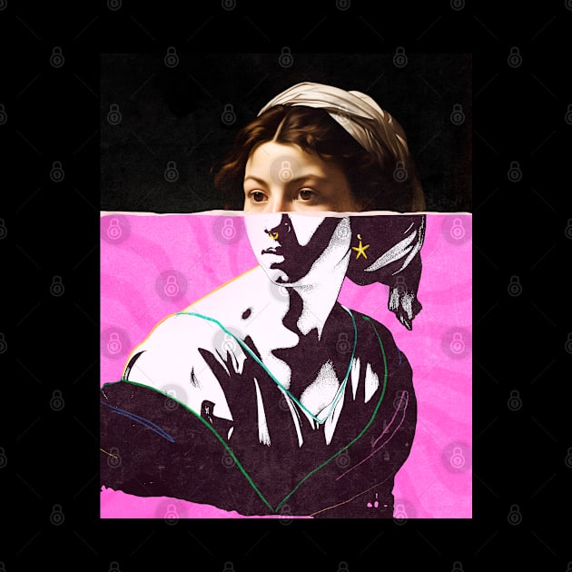 Woman Stare Collage Pink Pop Art by Trippycollage