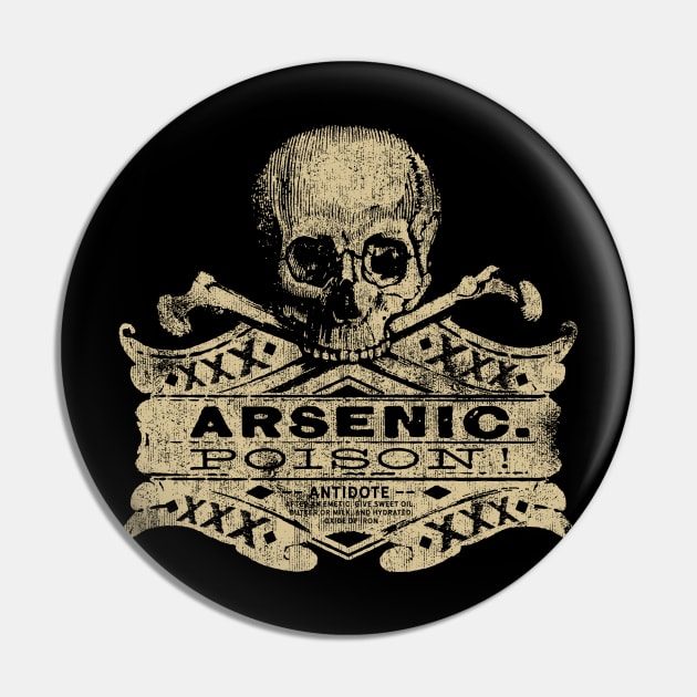 Vintage Arsenic Skull Poison Label Halloween Tee Pin by DeadMonkeyShop