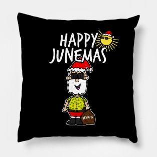 Happy Junemas Christmas June 2021 Santa Summer Funny Pillow