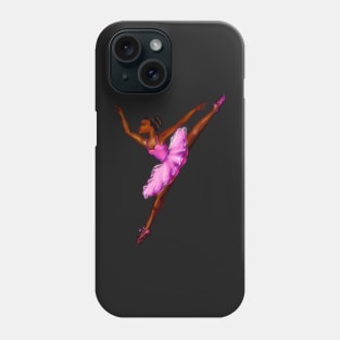 Black ballerina   ! beautiful  black girl with Afro hair and dark brown skin wearing a pink tutu.Hair love ! Phone Case