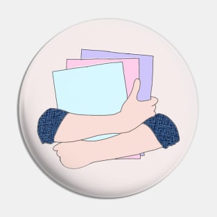 Hands Embracing Books - Hands Holding Books Pin