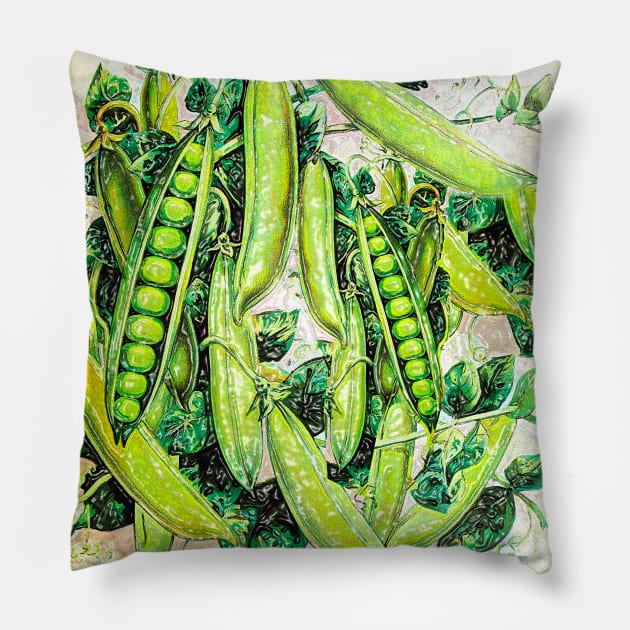 Pea pod plant Pillow by Marccelus