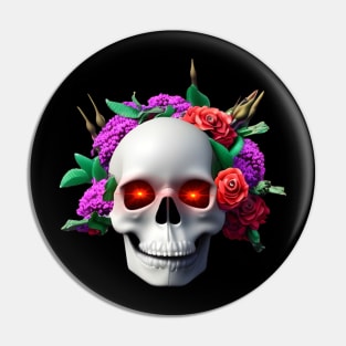 skull flowers Pin