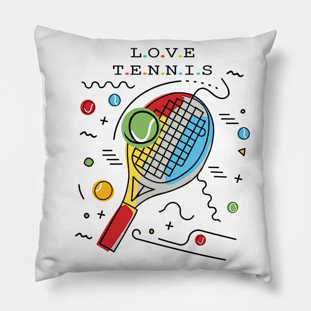 Love Tennis Pillow by Fashioned by You, Created by Me A.zed