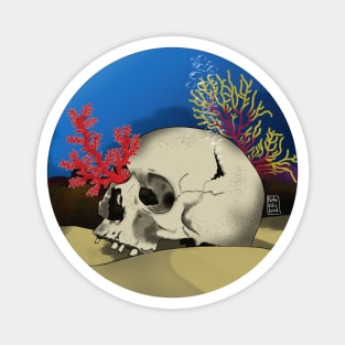 Coral skull Magnet