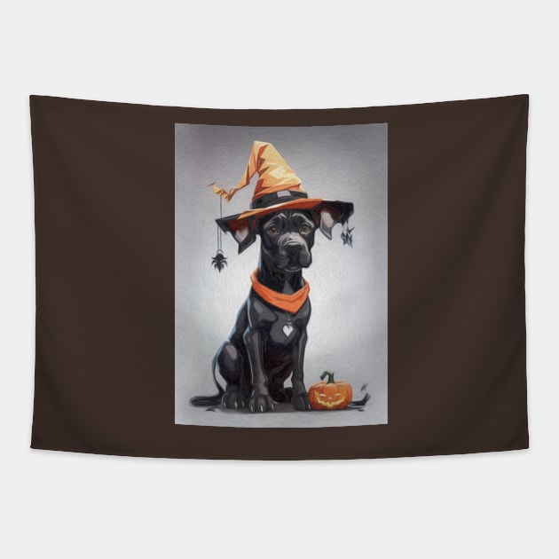 Great Dane Halloween Pup Tapestry by NikkiBear67