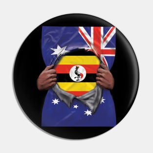 Uganda Flag Australian Flag Ripped - Gift for Ugandan From Uganda Pin