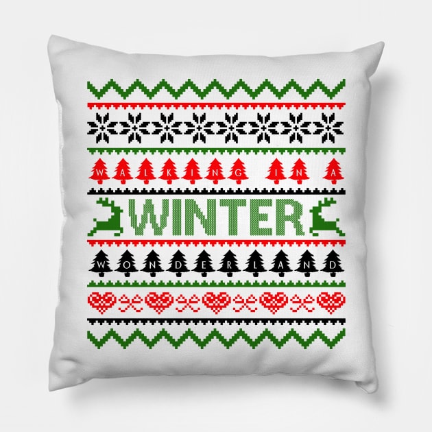 walking on winter wonderland Pillow by MZeeDesigns