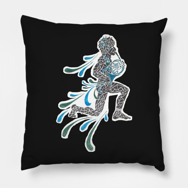 The Horn Line: French Horn Pillow by kaydee21