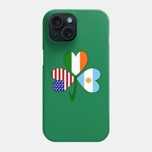 Argentina Ireland USA Shamrock Flags Phone Case