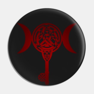 Triple moon Celtic key Pin