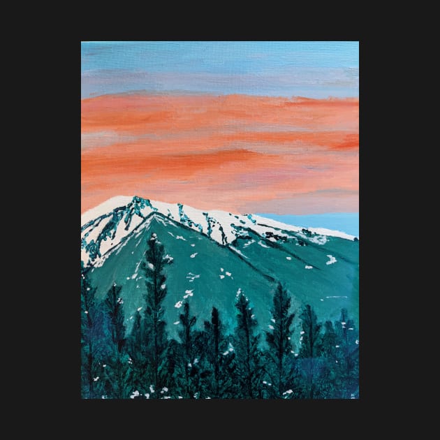 Snow Mountain Print by PaintstopbyNandini