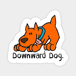 Downward Dog Yoga Funny Cartoon Magnet