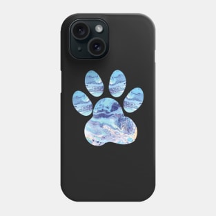 Cute Dog Paw Print Marble Print Phone Case