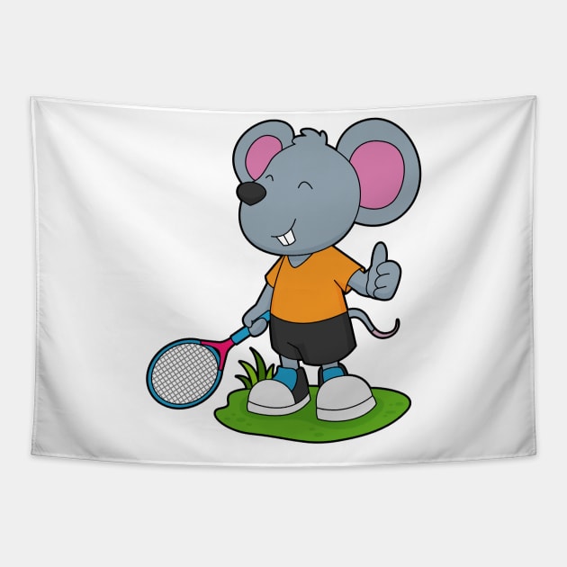 Mouse Tennis player Tennis Tapestry by Markus Schnabel