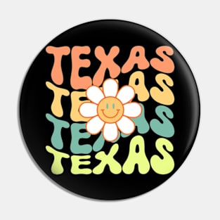 Texas Groovy Daisy Travel Wanderlust State Pin