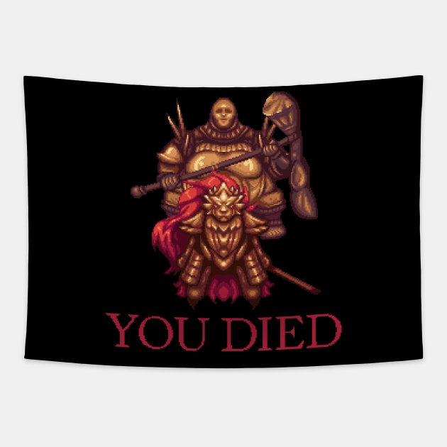 Pixel Ornstein & Smough Tapestry by MetalZebra