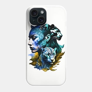 The Allure of the Leopard with a Fabled Female Visage Phone Case