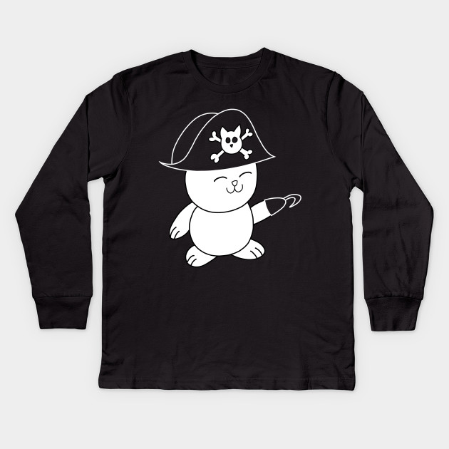Pirate Cat Captain Pirates Kids Long Sleeve T Shirt Teepublic