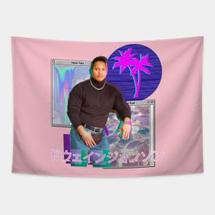 Dwayne Johnson Vaporwave Tapestry