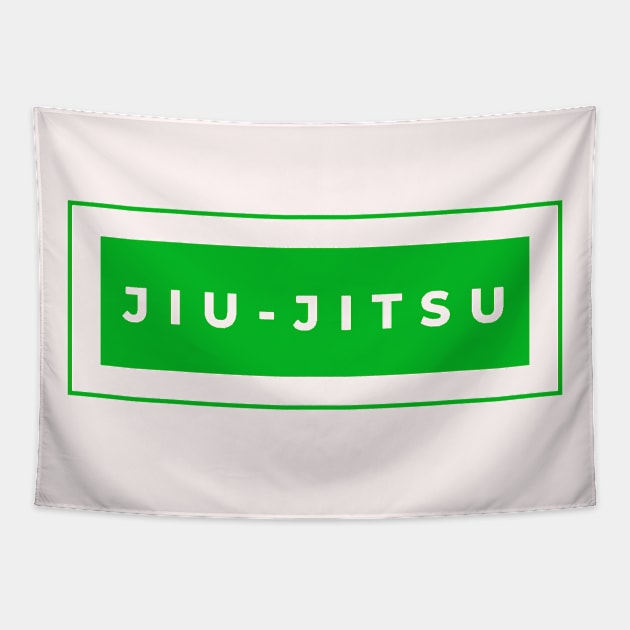 BJJ Jiu Jitsu Minimal Green Tapestry by HootVault