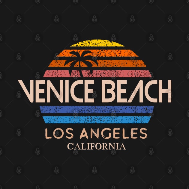 Venice Beach Vintage retro sun sunset stripes distressed 80s eighties by SpaceWiz95