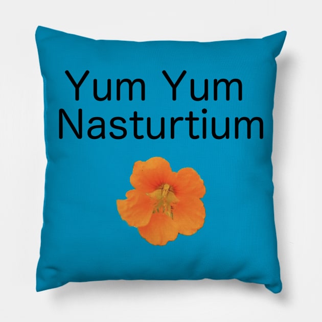 Yum Yum Nasturtium Pillow by alittlebluesky