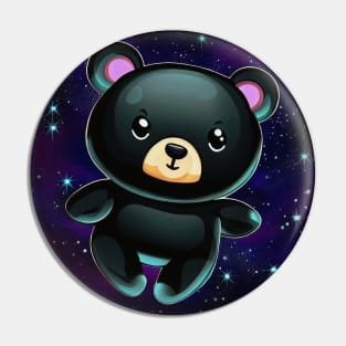 Black Bear In Space Pin