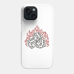 Burning dice 666 Phone Case