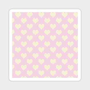 Sugar Pink and Cream Heart Pattern Magnet