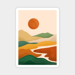 Modern Earthy Tones Mountains 17 Magnet