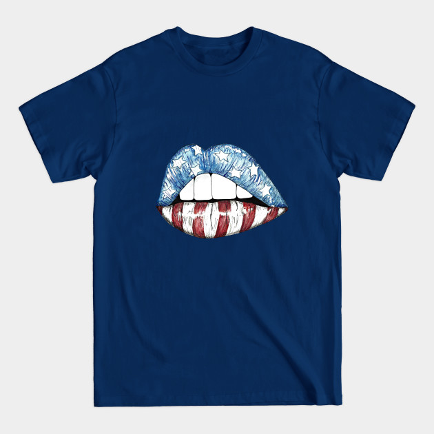 Disover American Flag Lips - Lips - T-Shirt