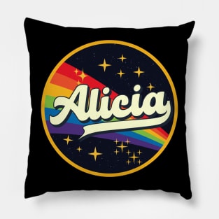 Alicia // Rainbow In Space Vintage Style Pillow