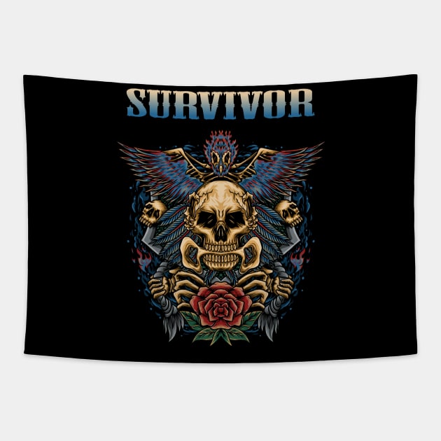 SURVIVE SURV SURVIVOR BAND Tapestry by Bronze Archer