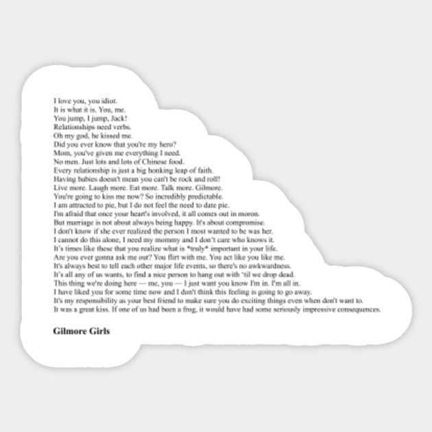 Gilmore Girls Quotes Gilmore Girls Sticker Teepublic