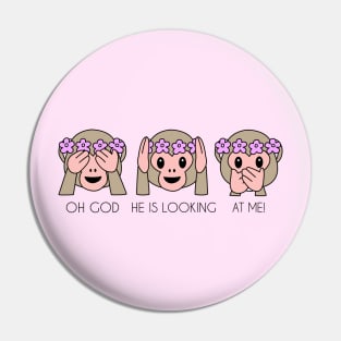 Monkey Emoji Pin